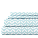 Full/Double Puffed Chevron Light Blue Patterned Ultra-Soft Bed Sheet Set - Geometric Patterns