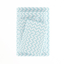 Full/Double Puffed Chevron Light Blue Patterned Ultra-Soft Bed Sheet Set - Geometric Patterns