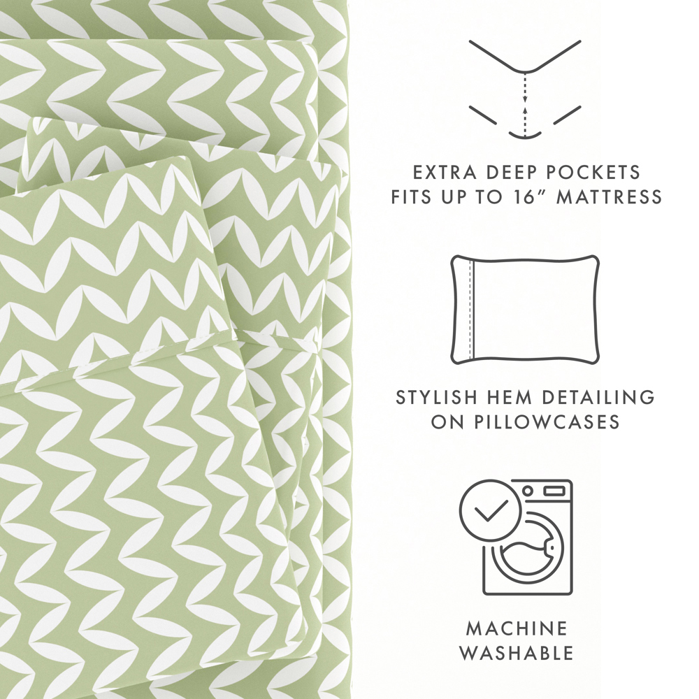 Patterned Ultra-Soft Bed Sheet Set - Geometric Patterns