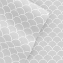 California King Scallops Light Gray Patterned Ultra-Soft Bed Sheet Set - Geometric Patterns