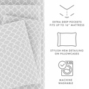 California King Scallops Light Gray Patterned Ultra-Soft Bed Sheet Set - Geometric Patterns