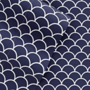 California King Scallops Navy Patterned Ultra-Soft Bed Sheet Set - Geometric Patterns