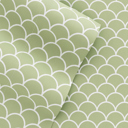 California King Scallops Sage Patterned Ultra-Soft Bed Sheet Set - Geometric Patterns