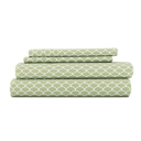 California King Scallops Sage Patterned Ultra-Soft Bed Sheet Set - Geometric Patterns