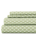 California King Scallops Sage Patterned Ultra-Soft Bed Sheet Set - Geometric Patterns