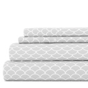 Full/Double Scallops Light Gray Patterned Ultra-Soft Bed Sheet Set - Geometric Patterns