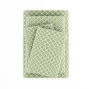 Full/Double Scallops Sage Patterned Ultra-Soft Bed Sheet Set - Geometric Patterns