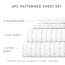 California King Beaded Arrows Light Gray Patterned Ultra-Soft Bed Sheet Set - Modern Elegance