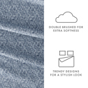 California King Chambray Light Blue Patterned Ultra-Soft Bed Sheet Set - Modern Elegance