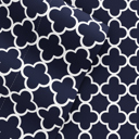 California King Quatrefoil Navy Patterned Ultra-Soft Bed Sheet Set - Modern Elegance