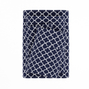 California King Quatrefoil Navy Patterned Ultra-Soft Bed Sheet Set - Modern Elegance