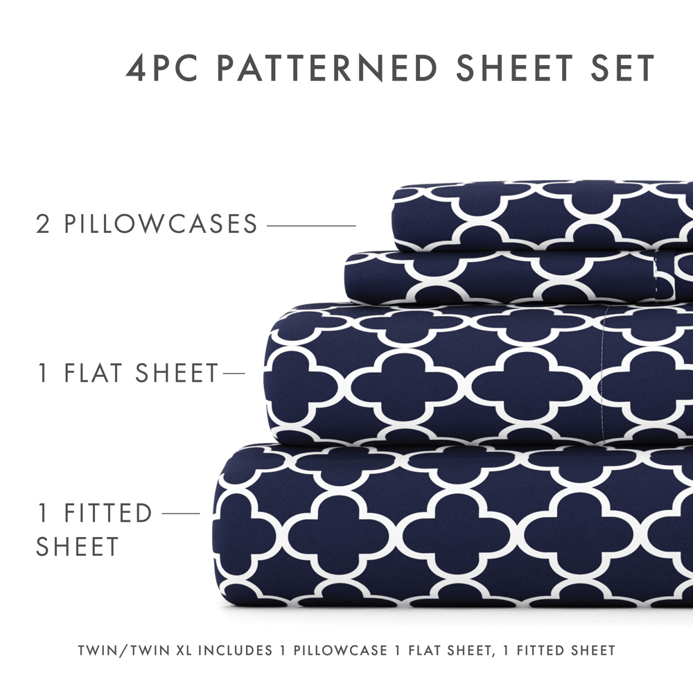 Patterned Ultra-Soft Bed Sheet Set - Modern Elegance