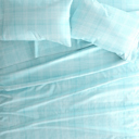 California King Thatch Aqua Patterned Ultra-Soft Bed Sheet Set - Modern Elegance