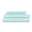 California King Thatch Aqua Patterned Ultra-Soft Bed Sheet Set - Modern Elegance