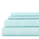 California King Thatch Aqua Patterned Ultra-Soft Bed Sheet Set - Modern Elegance