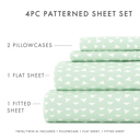 California King Urban Arrows Jade Patterned Ultra-Soft Bed Sheet Set - Modern Elegance