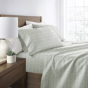 California King Dashed Lines Green Mist Patterned Ultra-Soft Bed Sheet Set - Soft Lines