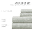 California King Dashed Lines Green Mist Patterned Ultra-Soft Bed Sheet Set - Soft Lines