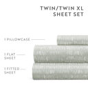 California King Dashed Lines Green Mist Patterned Ultra-Soft Bed Sheet Set - Soft Lines