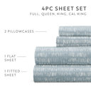 California King Dashed Lines Sky Blue Patterned Ultra-Soft Bed Sheet Set - Soft Lines