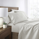 Full/Double Dashed Lines Light Gray Patterned Ultra-Soft Bed Sheet Set - Soft Lines