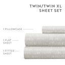 Full/Double Dashed Lines Light Gray Patterned Ultra-Soft Bed Sheet Set - Soft Lines