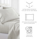 Full/Double Dashed Lines Light Gray Patterned Ultra-Soft Bed Sheet Set - Soft Lines