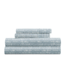 King Dashed Lines Sky Blue Patterned Ultra-Soft Bed Sheet Set - Soft Lines