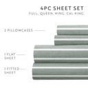 California King Distressed Awning Stripe Eucalyptus Patterned Ultra-Soft Bed Sheet Set - Soft Lines