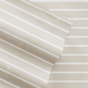 California King Distressed Awning Stripe Natural Patterned Ultra-Soft Bed Sheet Set - Soft Lines