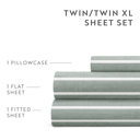 Full/Double Distressed Awning Stripe Eucalyptus Patterned Ultra-Soft Bed Sheet Set - Soft Lines