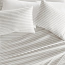 Full/Double Distressed Awning Stripe Light Gray Patterned Ultra-Soft Bed Sheet Set - Soft Lines