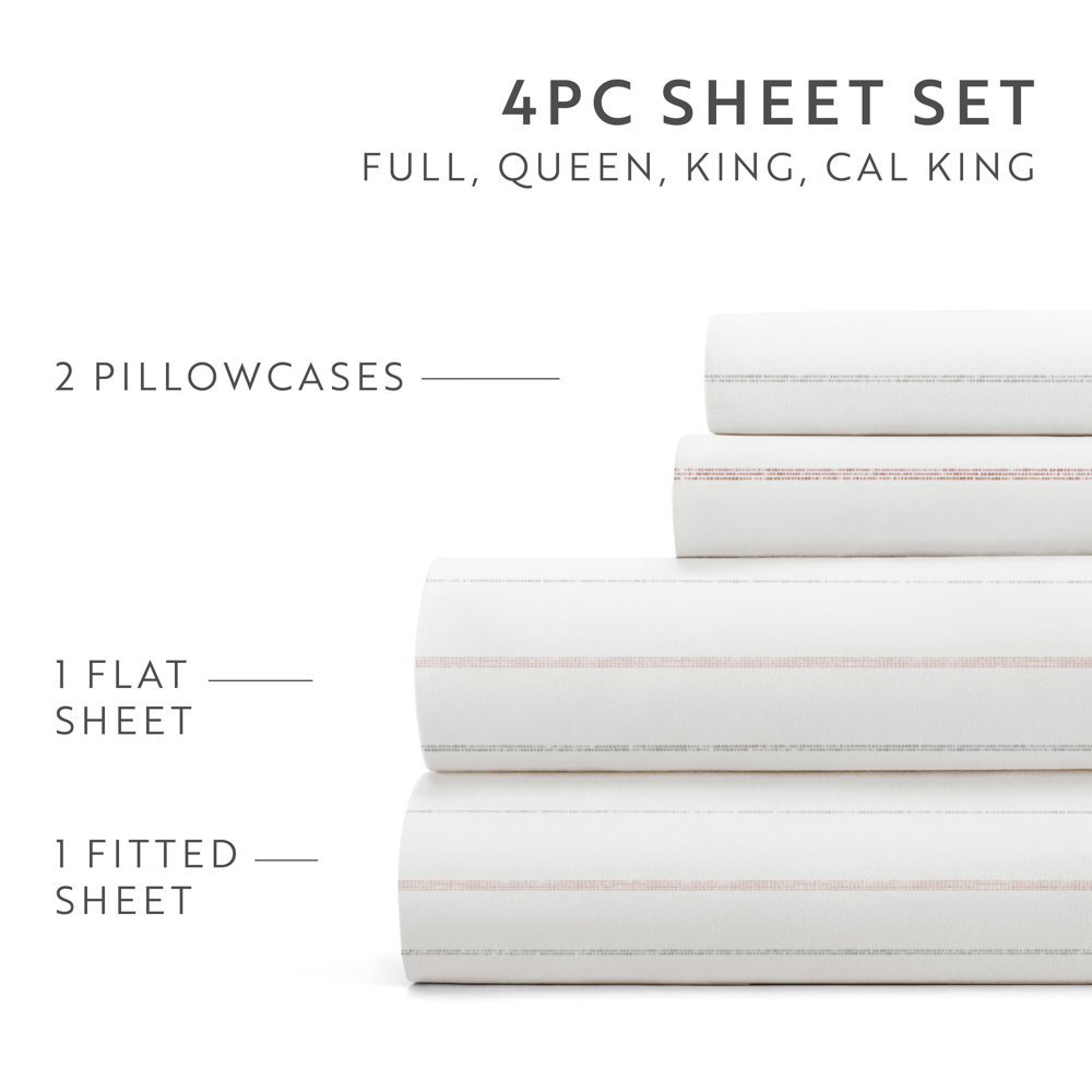 Patterned Ultra-Soft Bed Sheet Set - Soft Lines