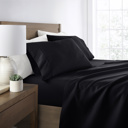 California King Black Essential Colors Microfiber Bed Sheet Set