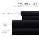 California King Black Essential Colors Microfiber Bed Sheet Set