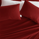 California King Burgundy Essential Colors Microfiber Bed Sheet Set