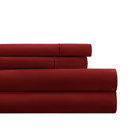 California King Burgundy Essential Colors Microfiber Bed Sheet Set