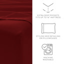 California King Burgundy Essential Colors Microfiber Bed Sheet Set