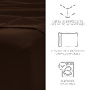 California King Chocolate Essential Colors Microfiber Bed Sheet Set