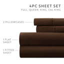 California King Chocolate Essential Colors Microfiber Bed Sheet Set