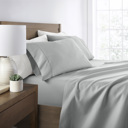 California King Light Gray Essential Colors Microfiber Bed Sheet Set