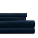 California King Navy Essential Colors Microfiber Bed Sheet Set