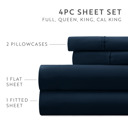 California King Navy Essential Colors Microfiber Bed Sheet Set