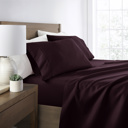 California King Purple Essential Colors Microfiber Bed Sheet Set