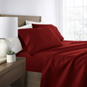 Full/Double Burgundy Essential Colors Microfiber Bed Sheet Set