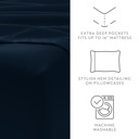 Full/Double Navy Essential Colors Microfiber Bed Sheet Set