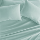 California King Aqua Essential Colors Microfiber Bed Sheet Set with Extra Pillowcases