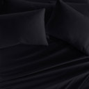 California King Black Essential Colors Microfiber Bed Sheet Set with Extra Pillowcases