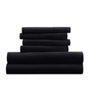 California King Black Essential Colors Microfiber Bed Sheet Set with Extra Pillowcases