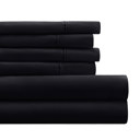 California King Black Essential Colors Microfiber Bed Sheet Set with Extra Pillowcases